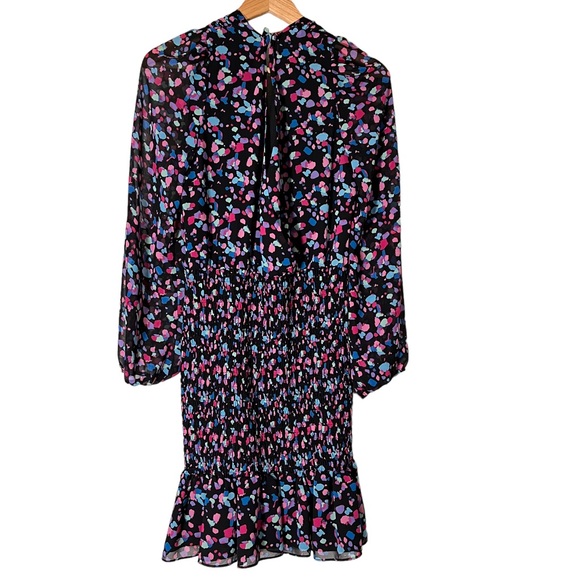 Leyden Printed Long Sleeve Smocked Ruffle Mini Dress - Picture 7 of 8